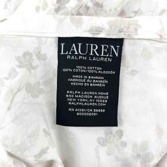 Lauren Ralph Lauren White & Grey Floral Twin Sheet Set - Picture 2 of 3